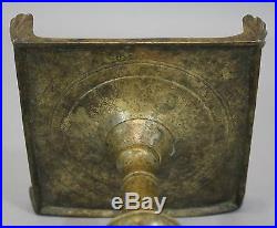 Antique Early 18thC Brass Candlestick, Wrought Iron Light, Cast Iron Grease Lamp