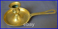 Antique French 18th Century Brass Frying Pan Candlestick Chamberstick (4)