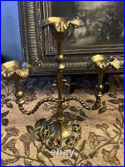 Antique French Brass Candelabra