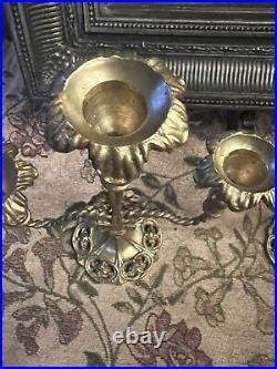 Antique French Brass Candelabra