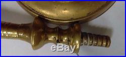 Antique Heavy Handmade Candlestick Candle Holder About 1700's Brass 10.5 inches