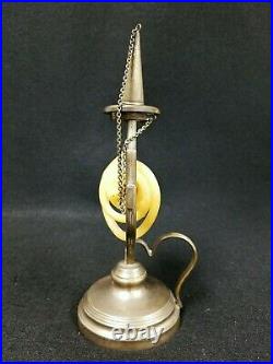 Antique Italian Brass Wax Jack Chamber Stick Candle