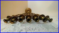 Antique Large Brass 7 Arm Branch Menorah Candelabra Candle Holder 22 T 10 LB's