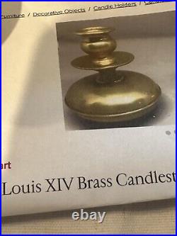 Antique Louis XIV Solid Brass Large Diameter Candlestick Holder 1800's