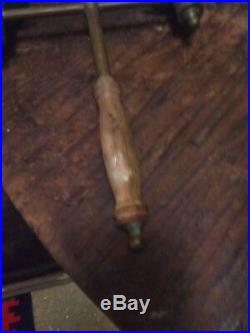 Antique Louisiana Religious Catholic Hand Held Double Brass Candleholder. Nice
