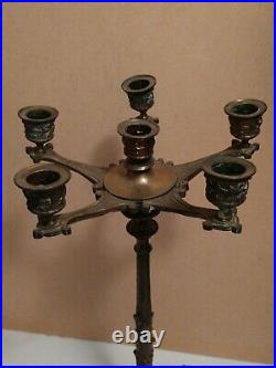 Antique Ornate Brass/Bronze 5 Light Sconces Candle holder Candelabra Victorian