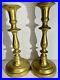 Antique Pair 17th/18th Century Brass Turned Candlesticks Candle Holders 10.5