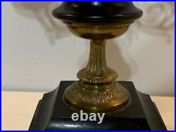 Antique Pair of Continental European Brass 3 Arm Decorative Footed Candelabras