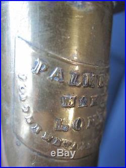 Antique Palmer & Co London Badge Uk Rare Brass Candle Holder Interior Decorate
