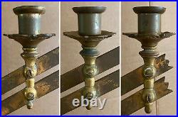 Antique Pat'd 1883 Adjustable 7 Arm Brass Altar Candle Holder Candelabra Menorah