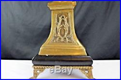 Antique Solid Brass Candlestick Holder Castilian Import 18 Tall French Empire