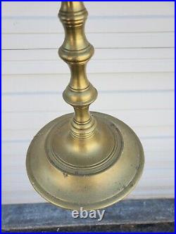 Antique VTG Brass Candle Holder Menorah Candelabra Rotating Metal Jewish Decor