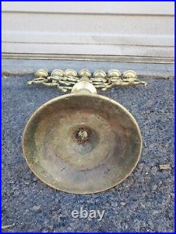 Antique VTG Brass Candle Holder Menorah Candelabra Rotating Metal Jewish Decor