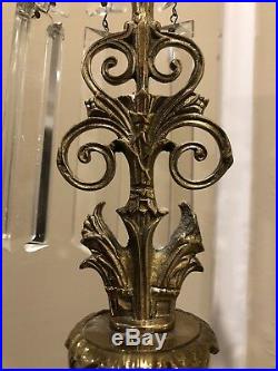 Antique Vase Urn Girandole 3 Piece Marble Brass Candelabra Set Candle Holders