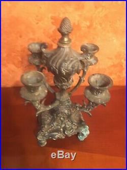 Antique Victorian Art Nouveau Cast Brass Candelabra 4 Candleholder Accuratecast