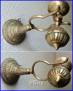 Antique Victorian Ornate Nautical Boat Wall Sconce Brass Candle Holder Gimbal