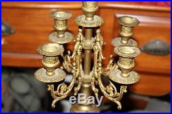 Antique Victorian Style Candelabra Candlestick Holder Holds 5 Candles #2 Brass