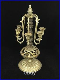 Antique Vintage 11 Table-Top Metal Brass 6 Light CANDELABRA Candle Holders