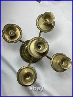 Antique Vintage 4 arm Candelabra Candle Holder Solid Brass Beautiful