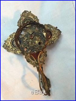 Antique Vintage Brass Jeweled Fairy Finger Lamp Candle Holder