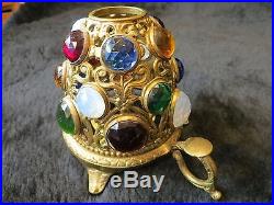Antique Vintage Jeweled Fairy Lamp Jewels Finger Candleholder Chamber Lamp