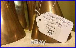 Antique / Vintage Los Castillo Taxco Heavy Brass Angel 2 Candle Holders