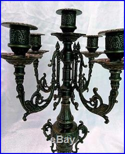 Antique/Vintage ORNATE BRASS CANDELABRA 5 Candle 4 arms Mint Condition