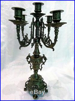 Antique/Vintage ORNATE BRASS CANDELABRA 5 Candle 4 arms Mint Condition