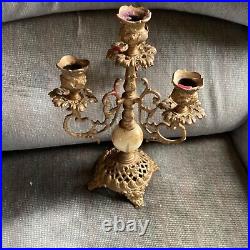 Antique Vintage Ornate Marble Candle Candelabra 4 Light