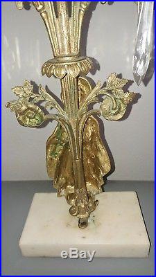 Antique Vintage Victorian 19th C. Lady Sultan Brass Bronze Girandole Candelabra