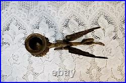 Antique Vtg Brass Griffin Gryphon Dragon Candlestick Candle Holder