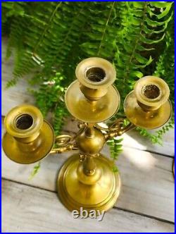 Antique Welsh Brass Bronze Candelabra Candlestick Alter 16 Tall