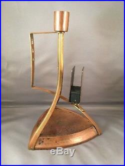 Antique Wmf Secessionist / Arts & Crafts Copper & Brass Candle Holder C1900-20