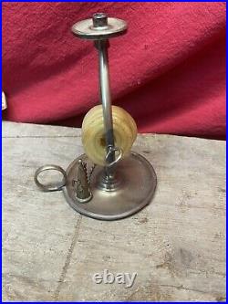 Antique/primitive Brass Wax Jack Chamber Stick Candle18th Too Early 19th Century