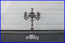 Antique silverd bronze/brass grapleaf frenchstyl italian candelabra candlestick