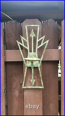 Art Deco Candle Sconces (2ct.) Wall Mounted Cast Iron Candle Holders