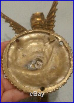Art Deco-Victorian Angel Dragon Wall Sconce Candle Holder pair