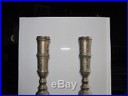 Asian Antiques India Tall 2 Solid Brass 1/8 Large Candle Holders 40in