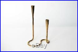 Aubock Serpentine Brass Candle Holder Table Standing Mid-Century Illums Bolighus