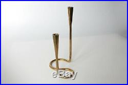 Aubock Serpentine Brass Candle Holder Table Standing Mid-Century Illums Bolighus