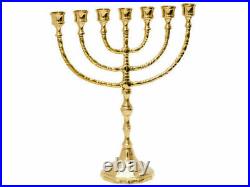 Authentic 12 Inch Brass Copper Menorah Vintage Candle Holder Israel Judaica Gift