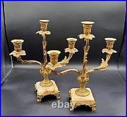 B&H Bradley & Hubbard Antique Brass Candlesticks Decorative Arts Candle Holders