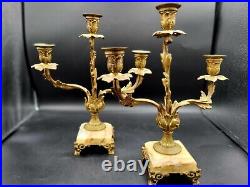 B&H Bradley & Hubbard Antique Brass Candlesticks Decorative Arts Candle Holders