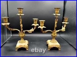 B&H Bradley & Hubbard Antique Brass Candlesticks Decorative Arts Candle Holders