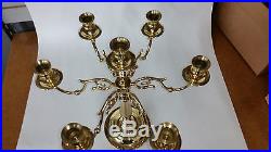 Baldwin 7407 Seven Arm Candelabra Solid Polish Brass, Georgetown Collection 1 ea
