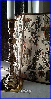 Baldwin Brass Beehive Candlestick Electric Lamp with America Freedom Shade/Finial