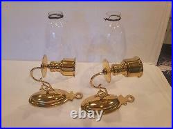 Baldwin Brass Wall Sconces with Glass Hurricane Globes and Globe Adapter