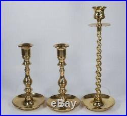 Baldwin Solid Brass Candlestick Holders Large Lot of 15 Sizes 3-10 Inches Nice
