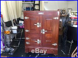 Baldwin Vintage Oak Icebox 1900 (Original Brass Hardware) refurbished