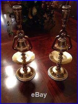 Baldwin brass BELL RINGS candlesticks Keepsake Collectible Heavy holder RARE